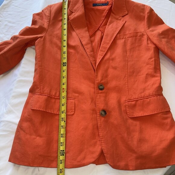Polo Ralph Lauren Womens Orange Blazer Jacket Size 6 - Picture 10 of 13